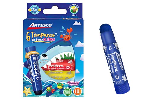 TEMPERA EN BARRA 10GR CLASICO SET 6 COL